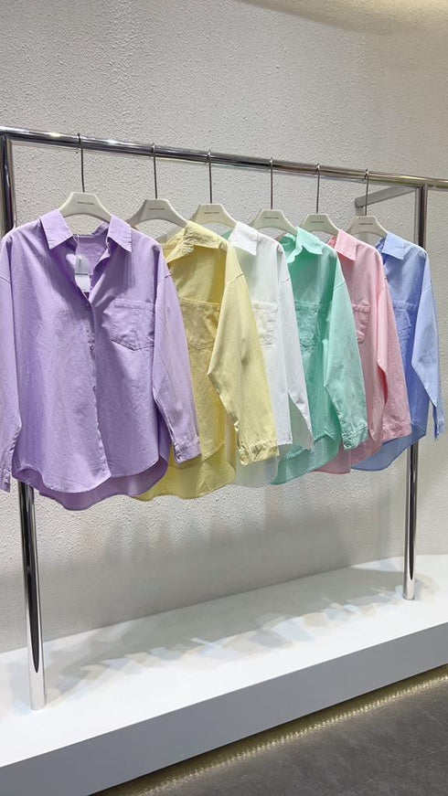 WANWAN Collar Down Long Sleeves Shirts